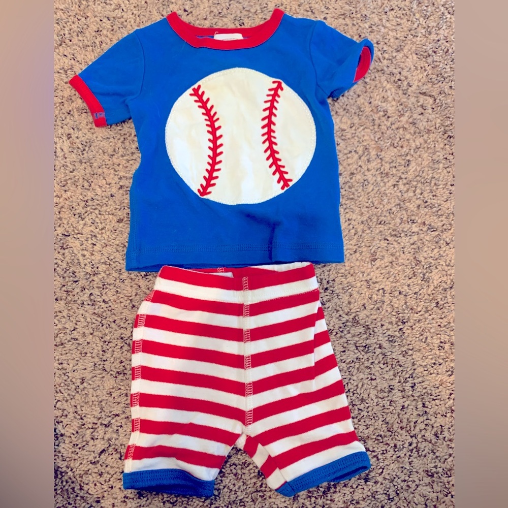 Mudpie baby boys baseball outfit